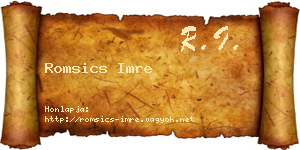 Romsics Imre névjegykártya