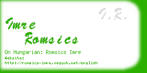 imre romsics business card